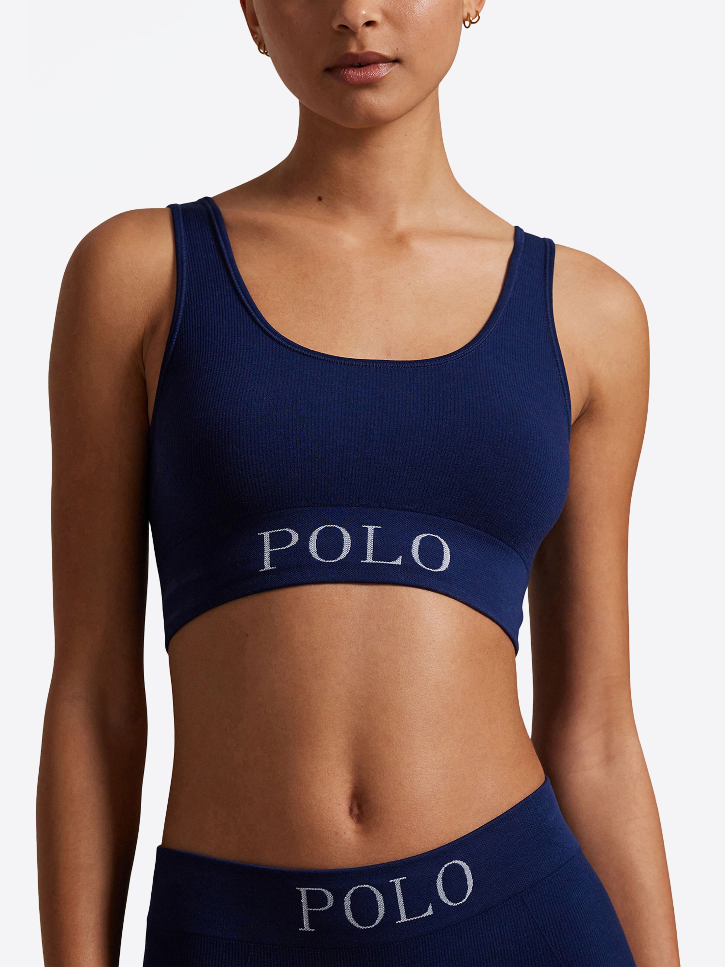 Bustier Soutien-gorge ' Ribbed Seamless ' Polo Ralph Lauren en bleu : devant
