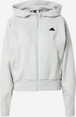 ADIDAS SPORTSWEAR Athletic Zip-Up Hoodie 'Z.N.E.' in Grey: front