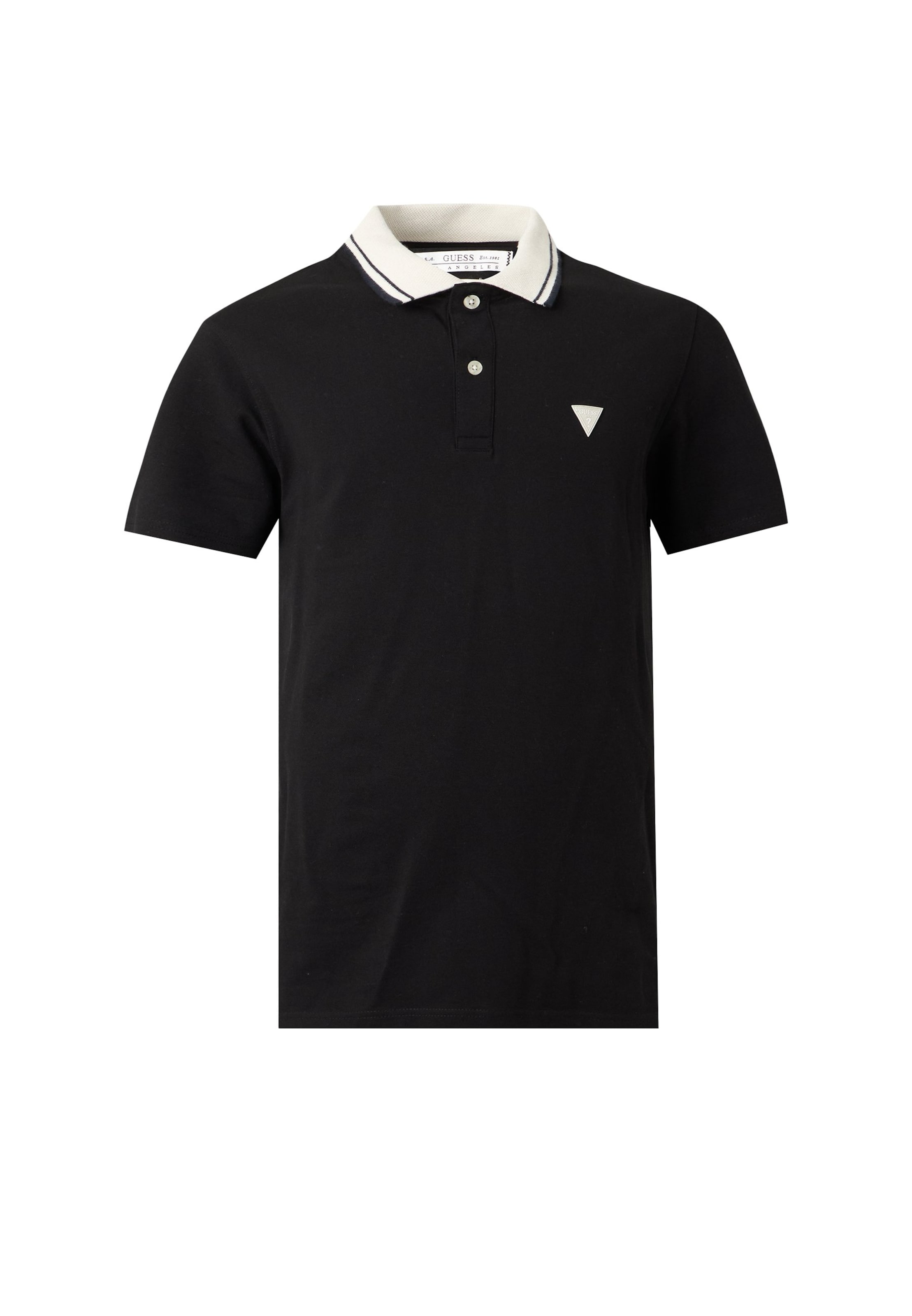 GUESS - Camiseta en negro: frente