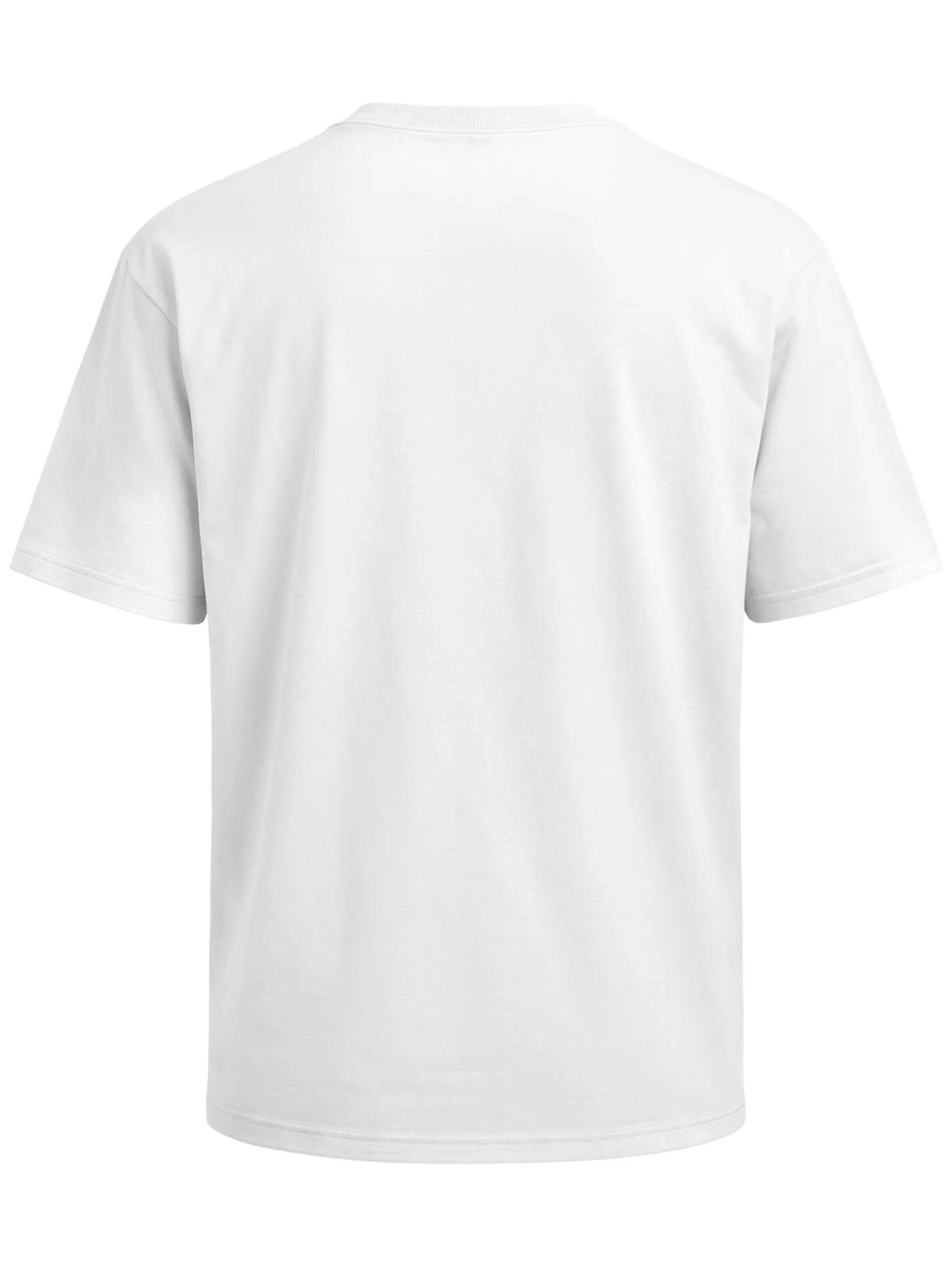 Neverless Shirt 'Palmen Badge' in White