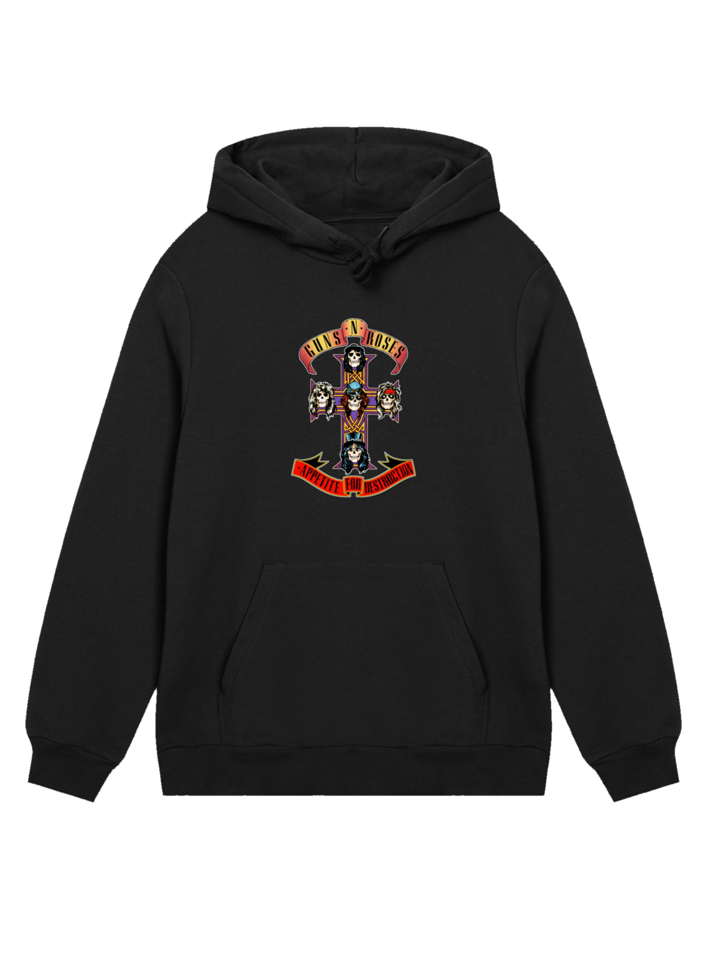 F4NT4STIC Hoodie 'Guns 'n' Roses Appetite For Destruction' in Schwarz: Vorderseite