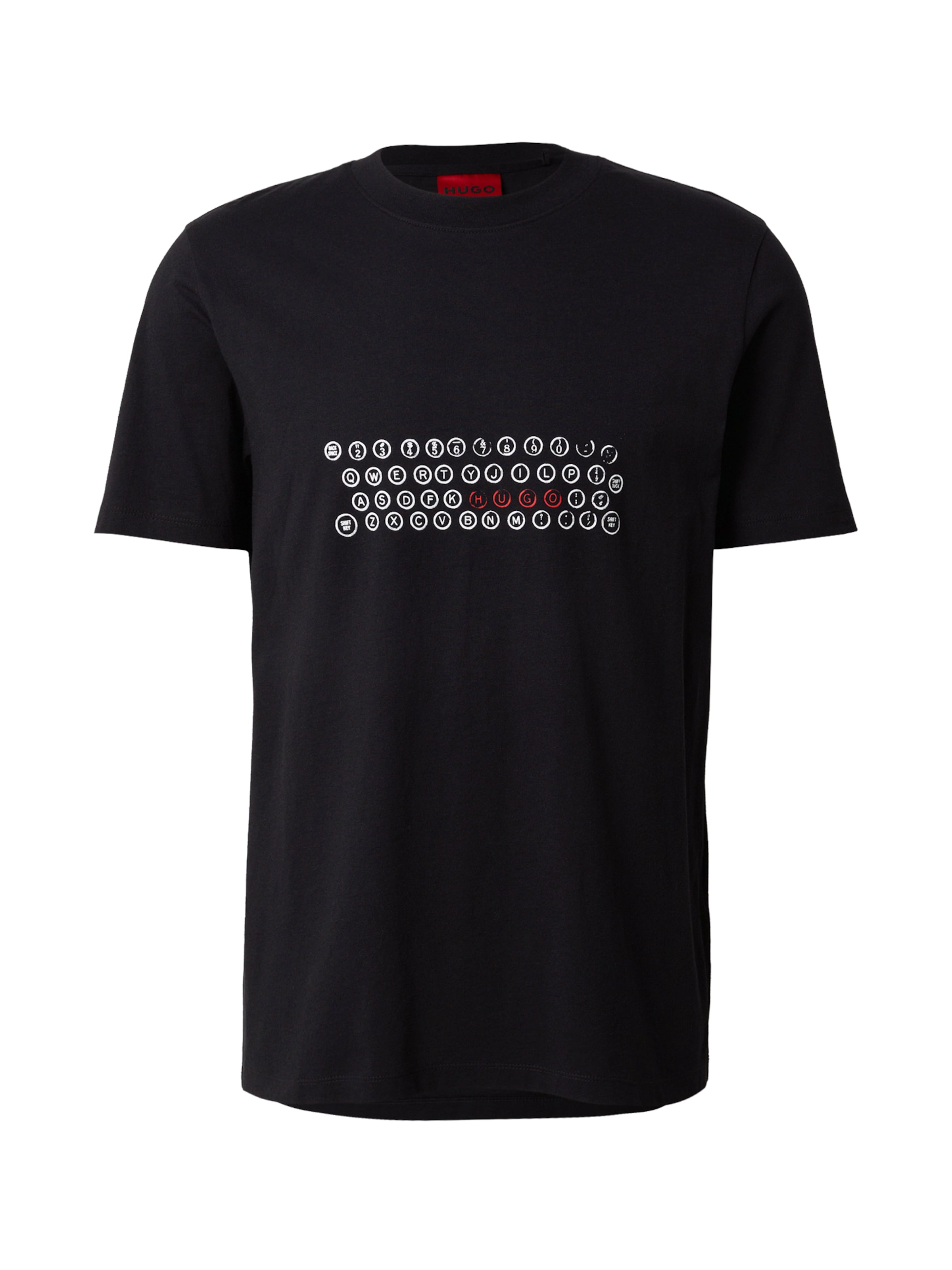 melns HUGO T-Krekls 'Deyss': no priekšpuses