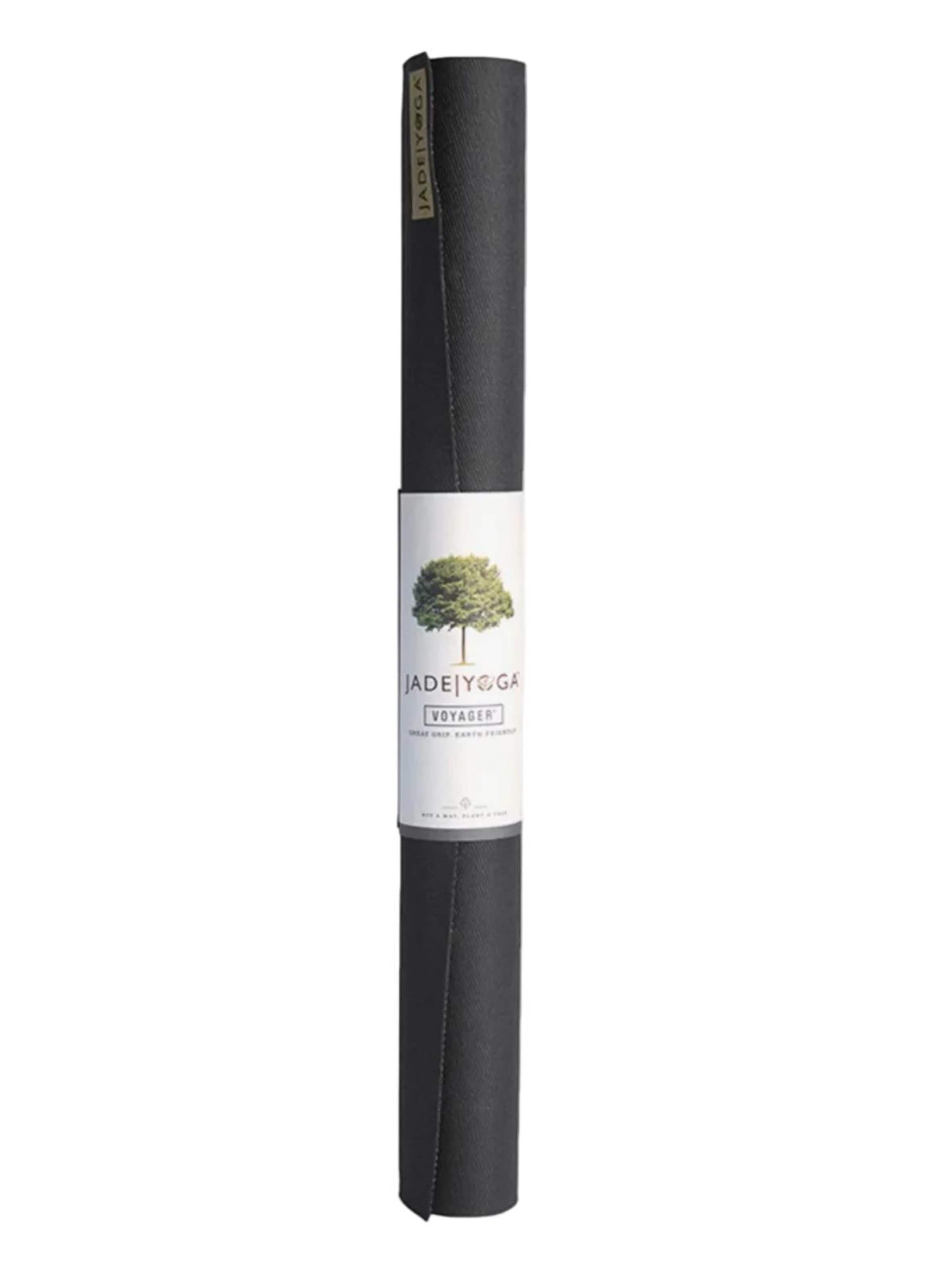 JADEYOGA Mat 'Voyager' in Black: front