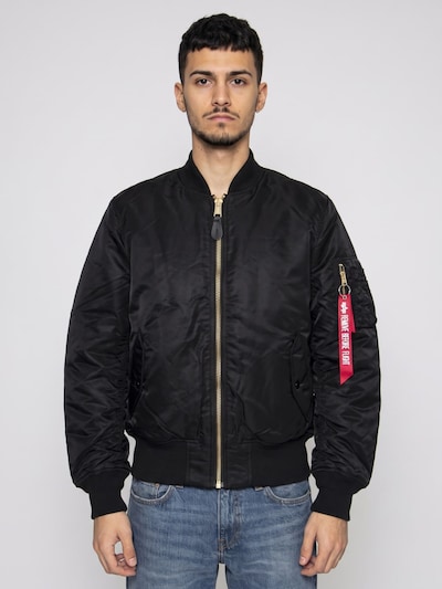 ALPHA INDUSTRIES Between-season jacket 'MA-1 Black Jacket -- Reversible Black Orange Men's Jacket' in XS in Black, Item view