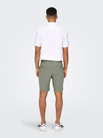 Regular Pantalon chino 'Mark' Only & Sons en vert