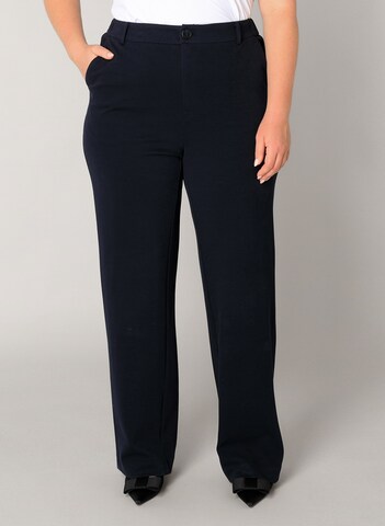 BASE LEVEL CURVY Regular Pants in Blue: front