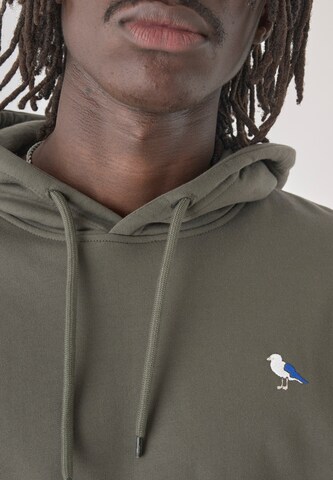 Cleptomanicx Sweater 'Hooded Embro Gull 2' in Green