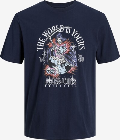 JACK & JONES T-shirt 'HEAVENS' i nattblå / pitaya / ljusröd / vit, Produktvy
