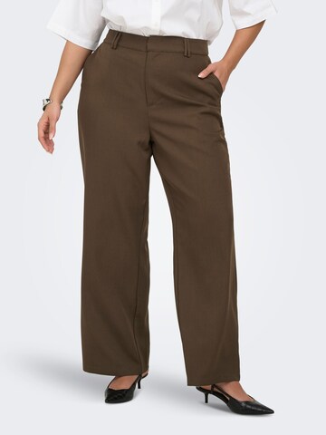 ONLY Carmakoma Wide leg Broek 'CARVictoria' in Bruin: voorkant