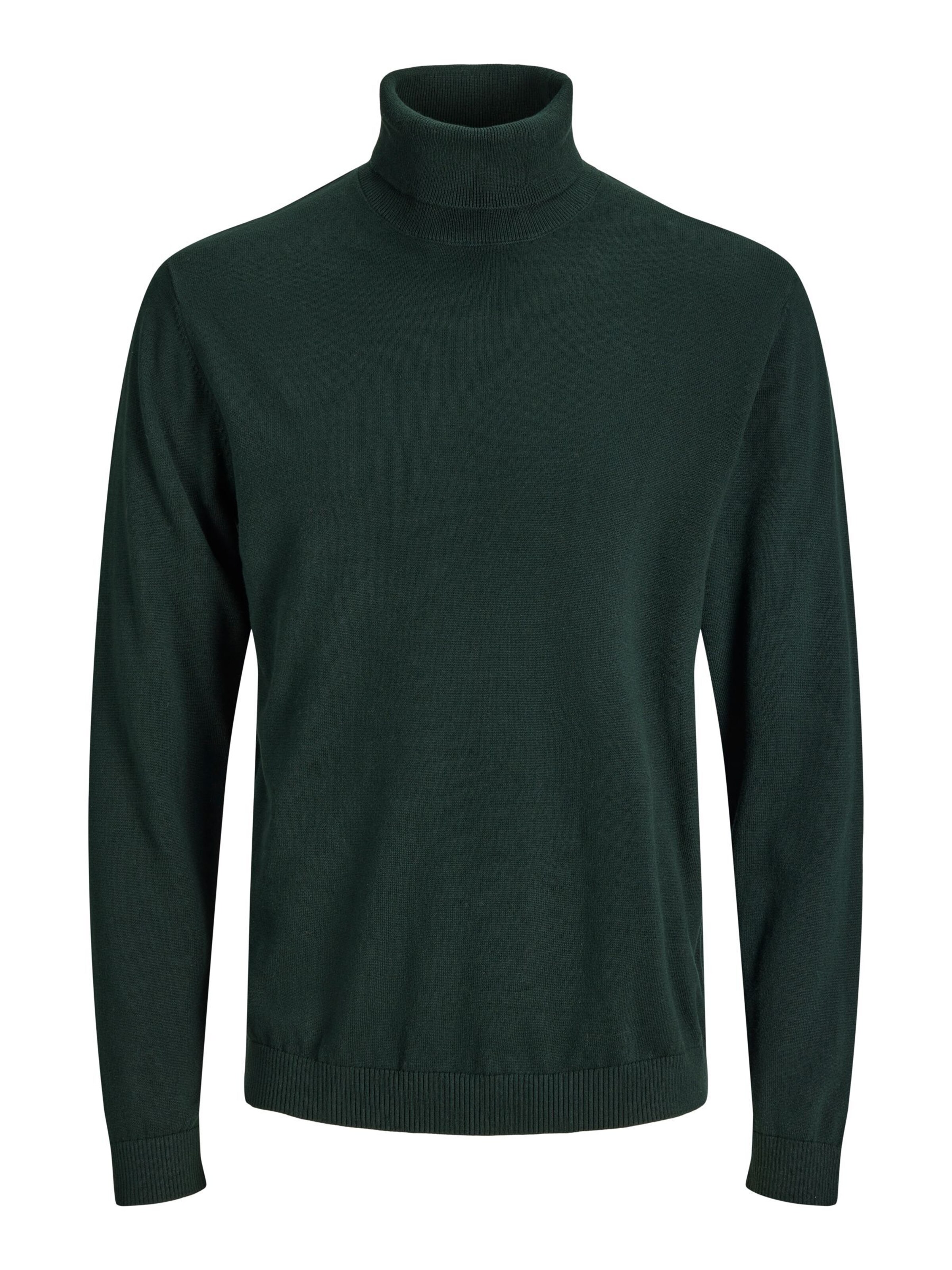 JACK & JONES Sweater 'JJEBasic' in Green: front