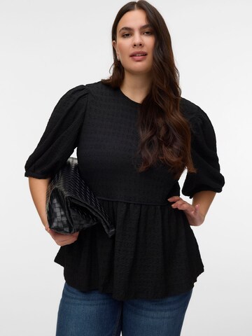 Vero Moda Curve Blouse 'VMSiri' in Zwart: voorkant