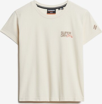 T-shirt fonctionnel Superdry en beige : devant