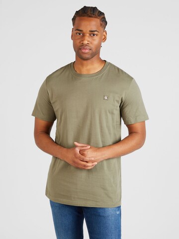 T-Shirt Calvin Klein Jeans en vert : devant