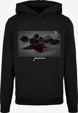 Mister Tee Plus Size Sweatshirt 'Passion Rose' in Zwart: voorkant