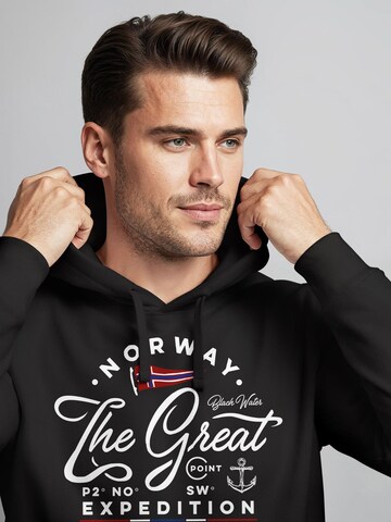 Neverless Sweatshirt 'NORWAY' in Black