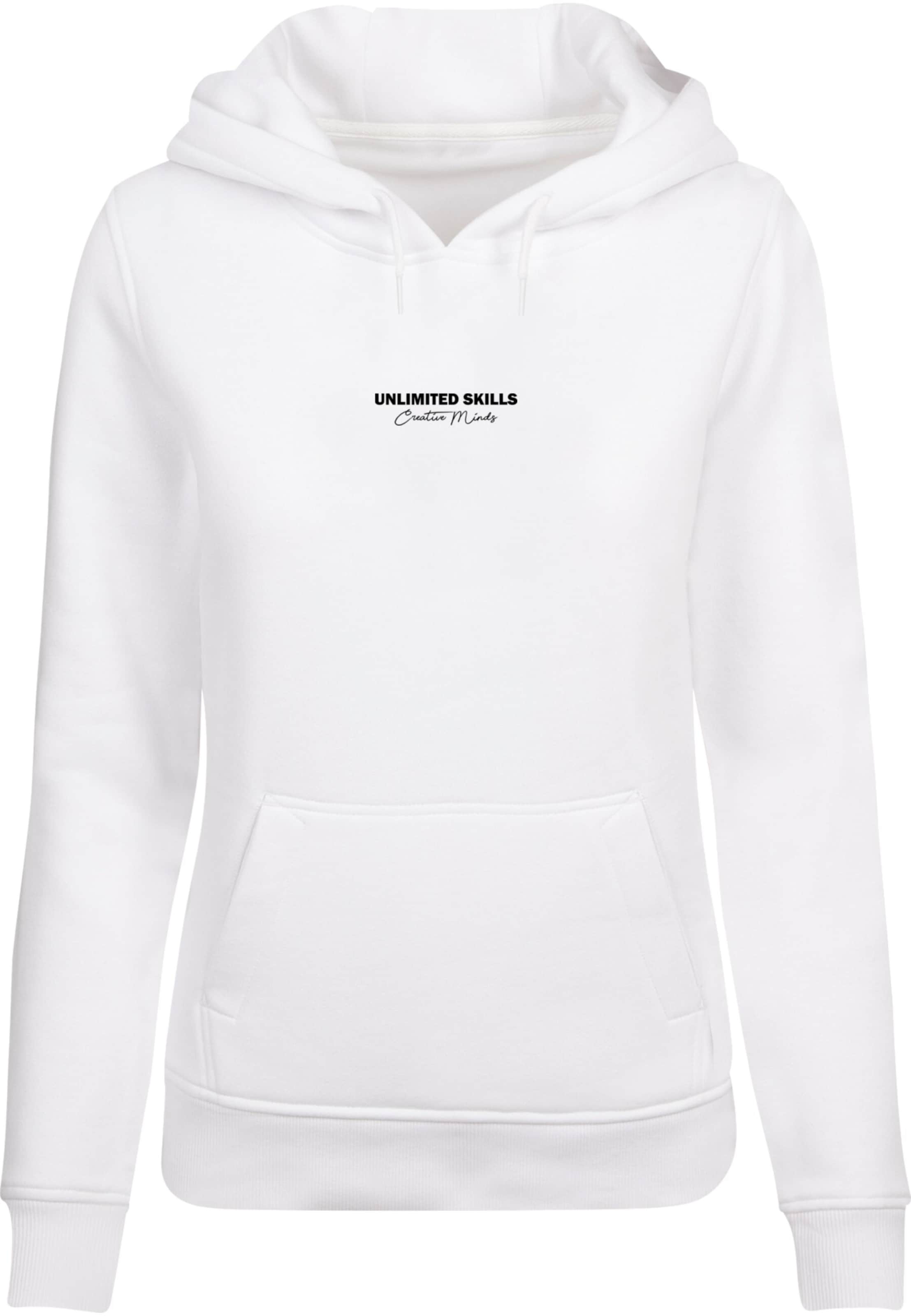 Merchcode Sweatshirt 'Unlimited Skills ' in Wit: voorkant