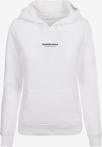 Merchcode Sweatshirt 'Unlimited Skills ' in White: front