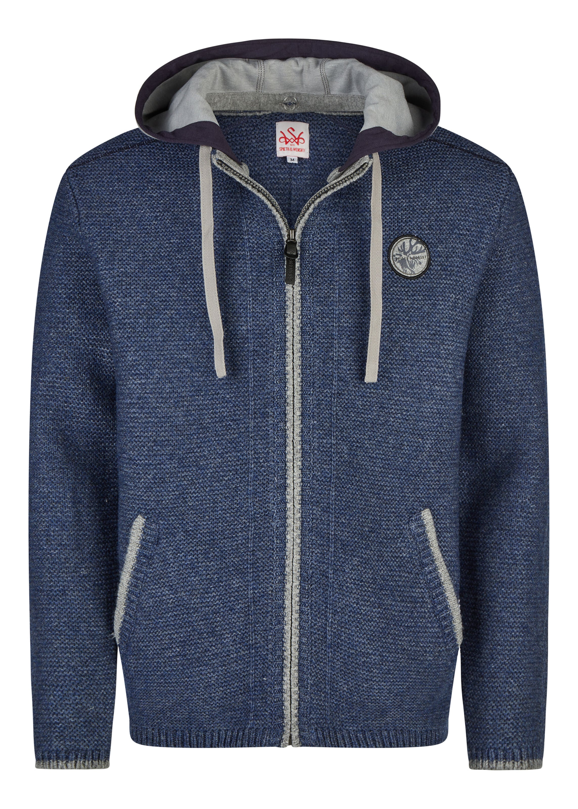 SPIETH & WENSKY Trachtenjacke Strickjacke 'Echo' in Blau: Vorderseite