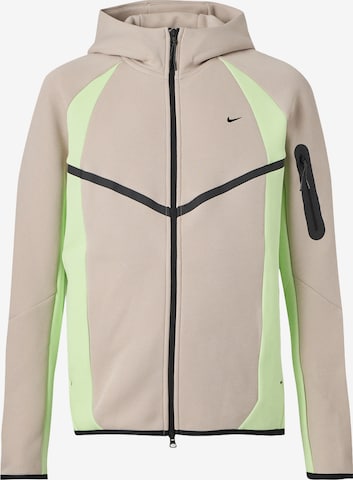 Veste de survêtement 'TECH FLC PRO' Nike Sportswear en beige : devant