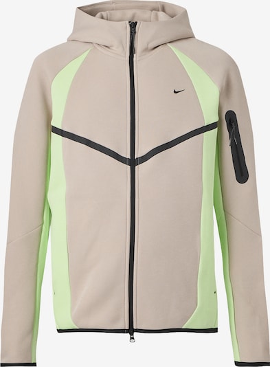 Nike Sportswear Collegetakki 'TECH FLC PRO' värissä beige / vaaleanvihreä / musta, Tuotenäkymä