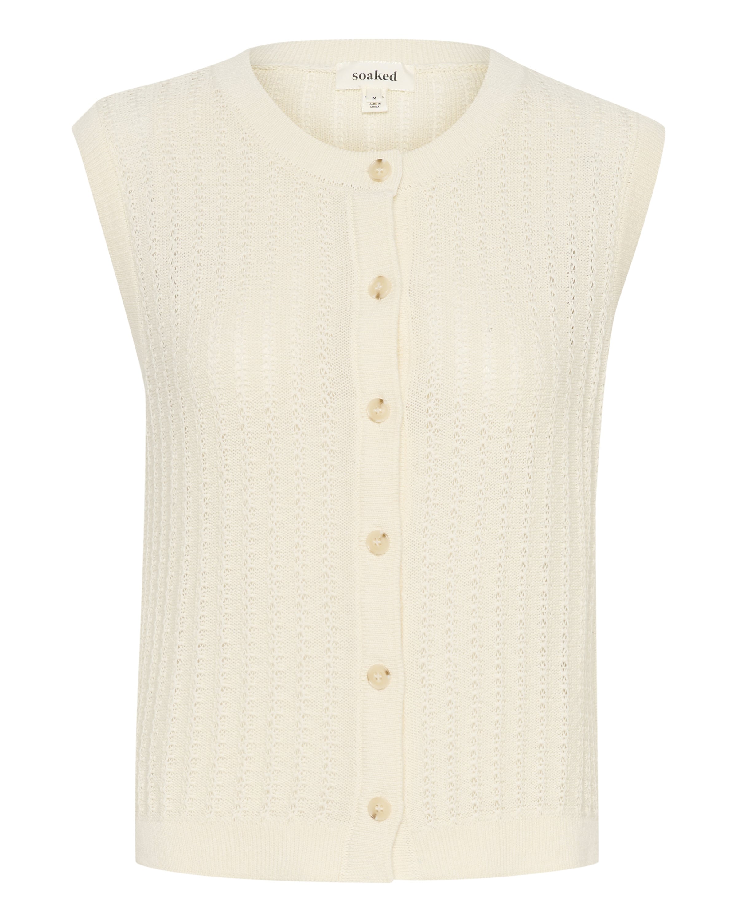 SOAKED IN LUXURY Knitted vest 'Susanna' in Wool white, Item view