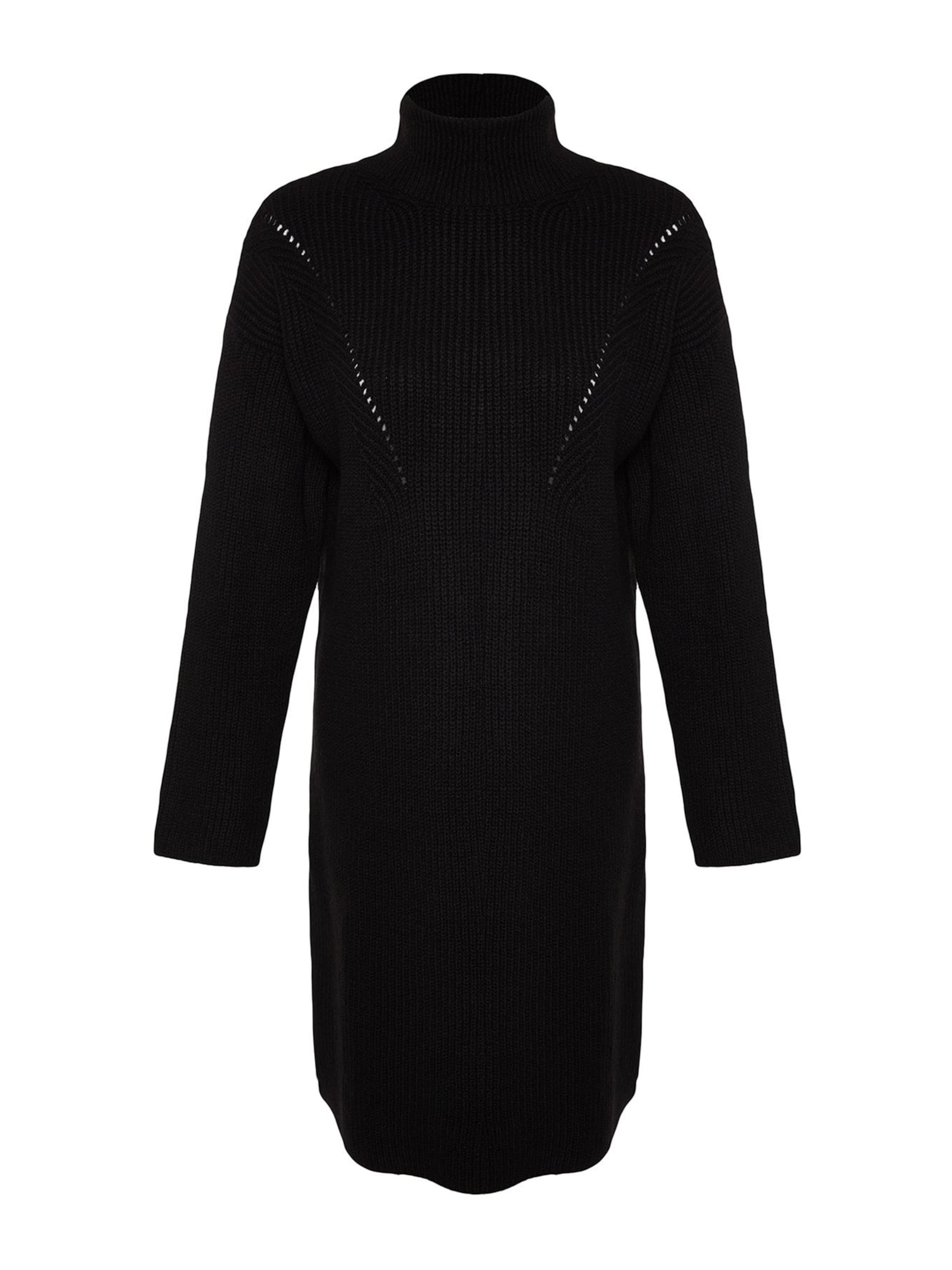 Trendyol Pletené šaty - Čierna: predná strana