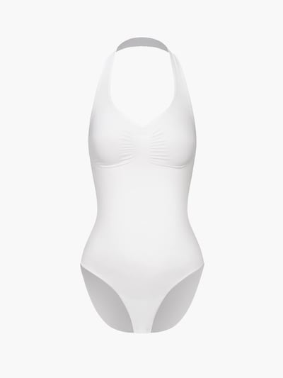 Body modellante 'Neckholder Bodysuit mit Slip' in XS cfab (formerly creamy fabrics) di colore bianco, Visualizzazione prodotti