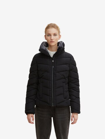 TOM TAILOR Winter Jacket in Black: front