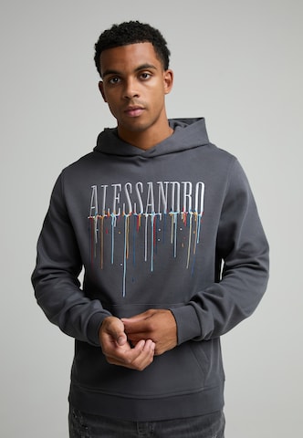 Alessandro Zavetti Sweatshirt 'Artista' in Grey: front