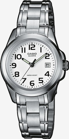 Montre à affichage analogique CASIO en argent : devant
