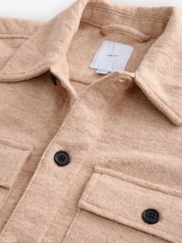 Next Regular fit Button Up Shirt in Beige
