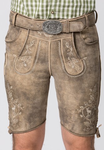 Slimfit Pantaloni per costume tradizionale 'Girgl' di STOCKERPOINT in marrone: frontale