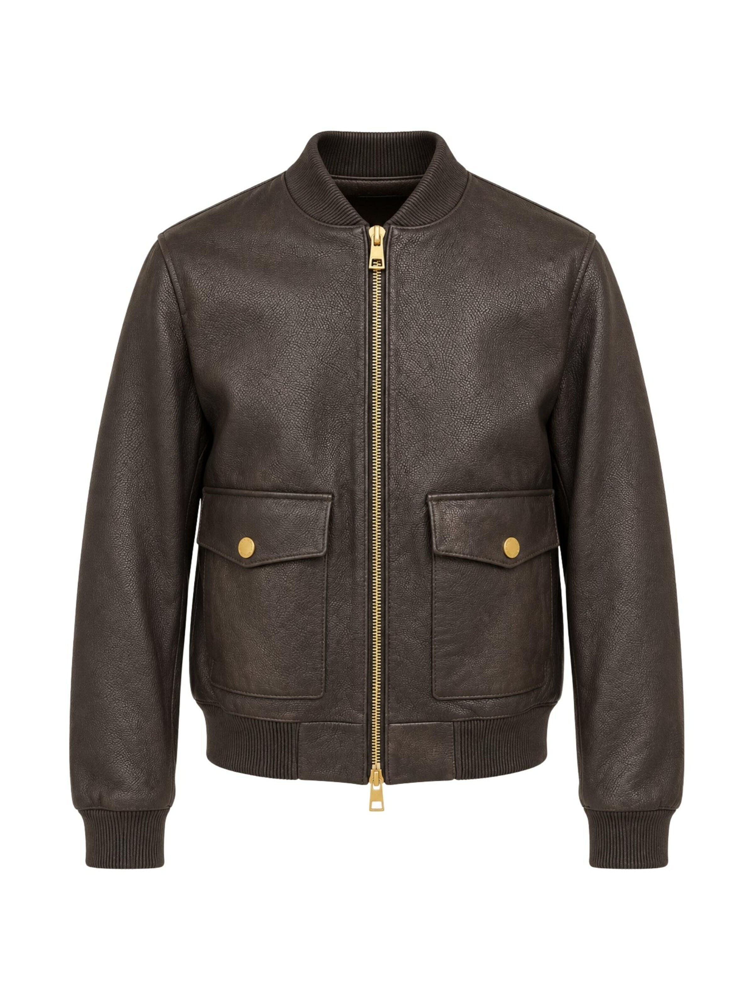 Michael Kors Winter Jacket 'MICHAEL KORS LEATHER - ANORAKS GIUBBINO' in L in Chocolate, Item view