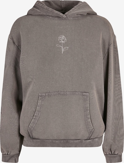 Merchcode Sweatshirt 'Ladies Rose' in grau / weiß, Produktansicht