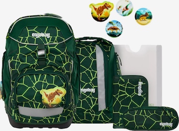 ergobag Backpack 'Schulranzen-Set pack Set' in Green: front