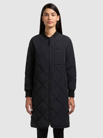 Manteau mi-saison 'YMAL2' khujo en noir : devant