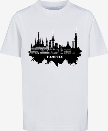 F4NT4STIC Shirt 'Cities Collection - Hamburg skyline' in White: front