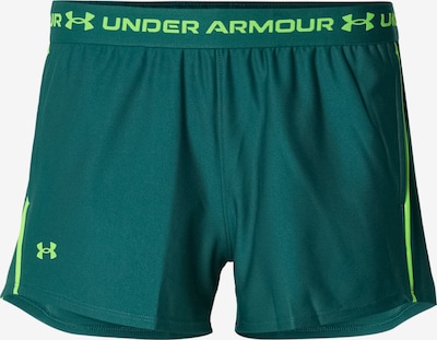 Sportinės kelnės 'Play Up' iš UNDER ARMOUR, spalva – benzino spalva / šviesiai žalia, Prekių apžvalga