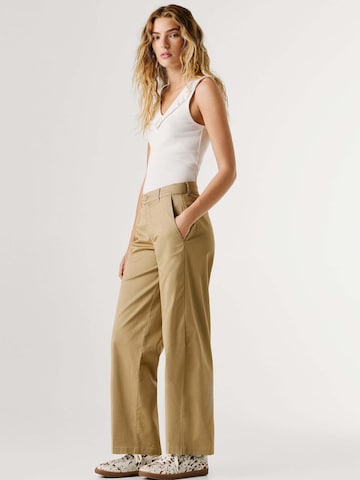 Pepe Jeans Regular Trousers with creases 'FELICITY' in Beige