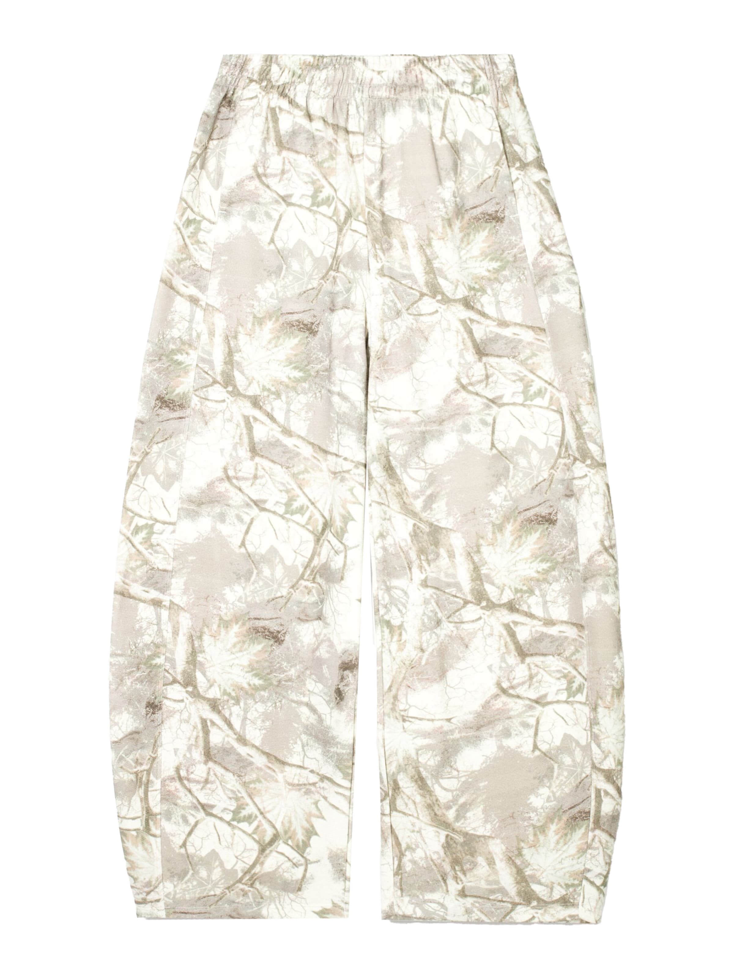 BershkaWide Leg/ Široke nogavice Hlače - žuta boja: prednji dio