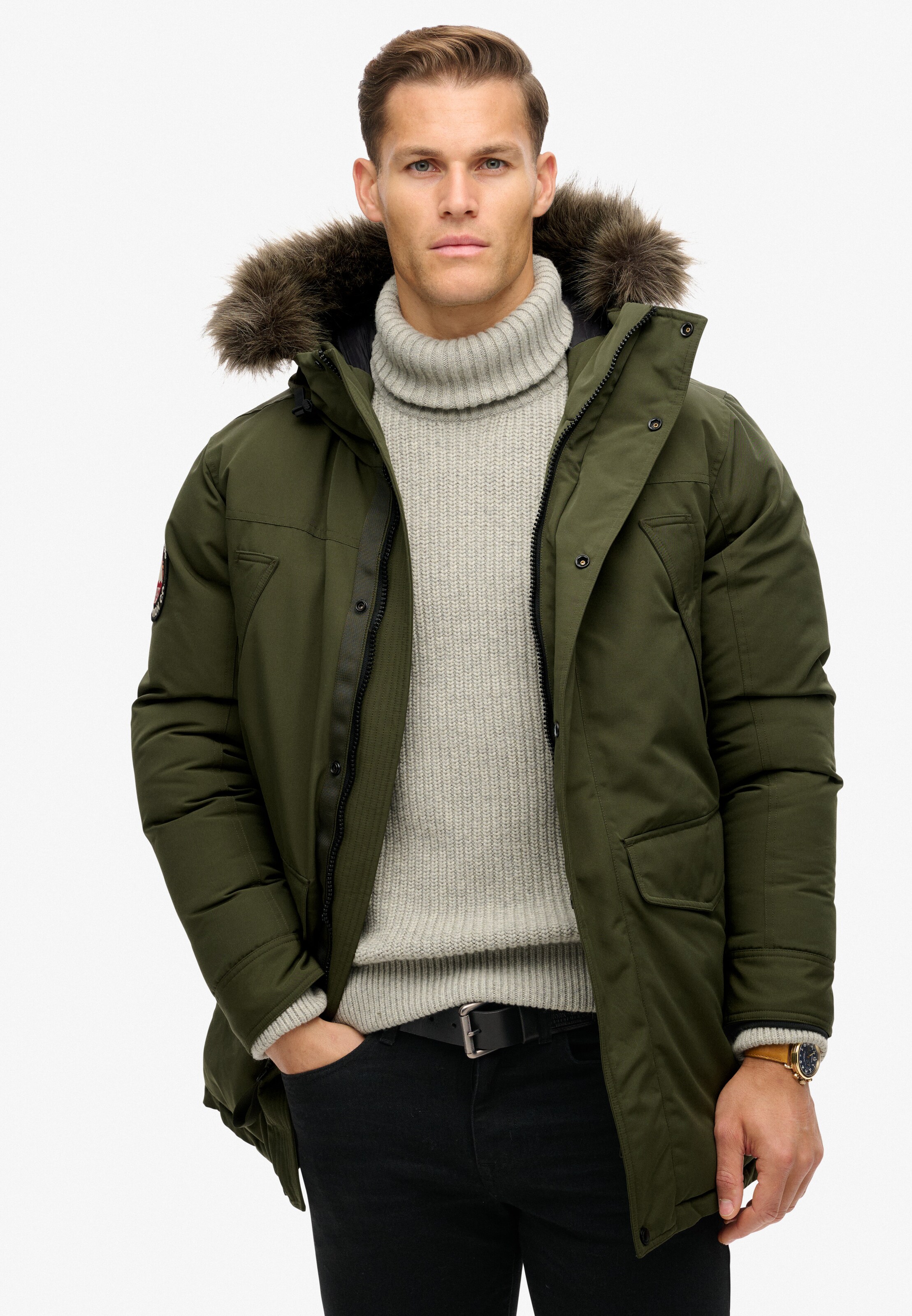 Superdry & Co Winterparka 'Everest' in Groen: voorkant
