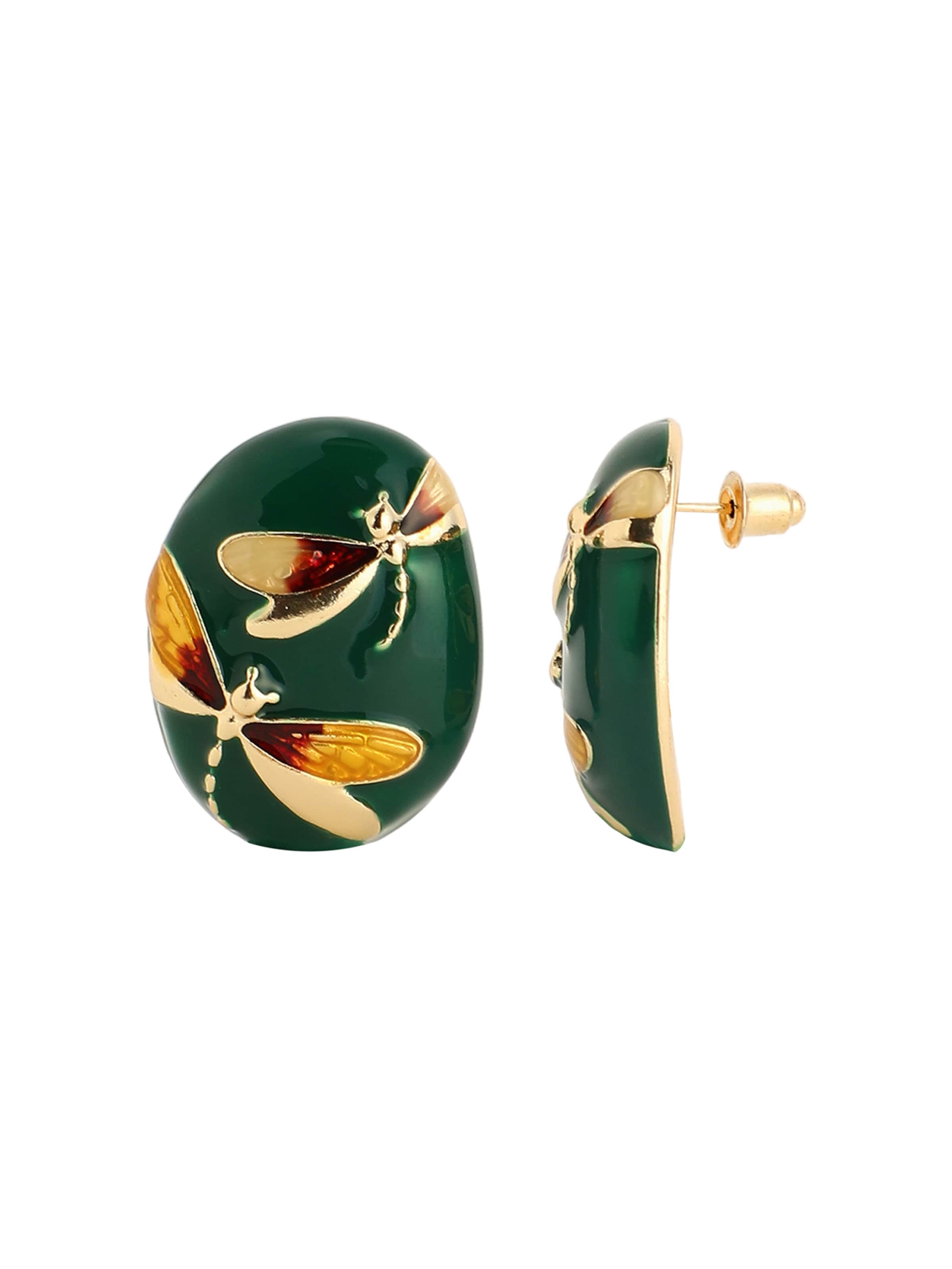 SOHI Kõrvarõngas 'Page', värv roheline