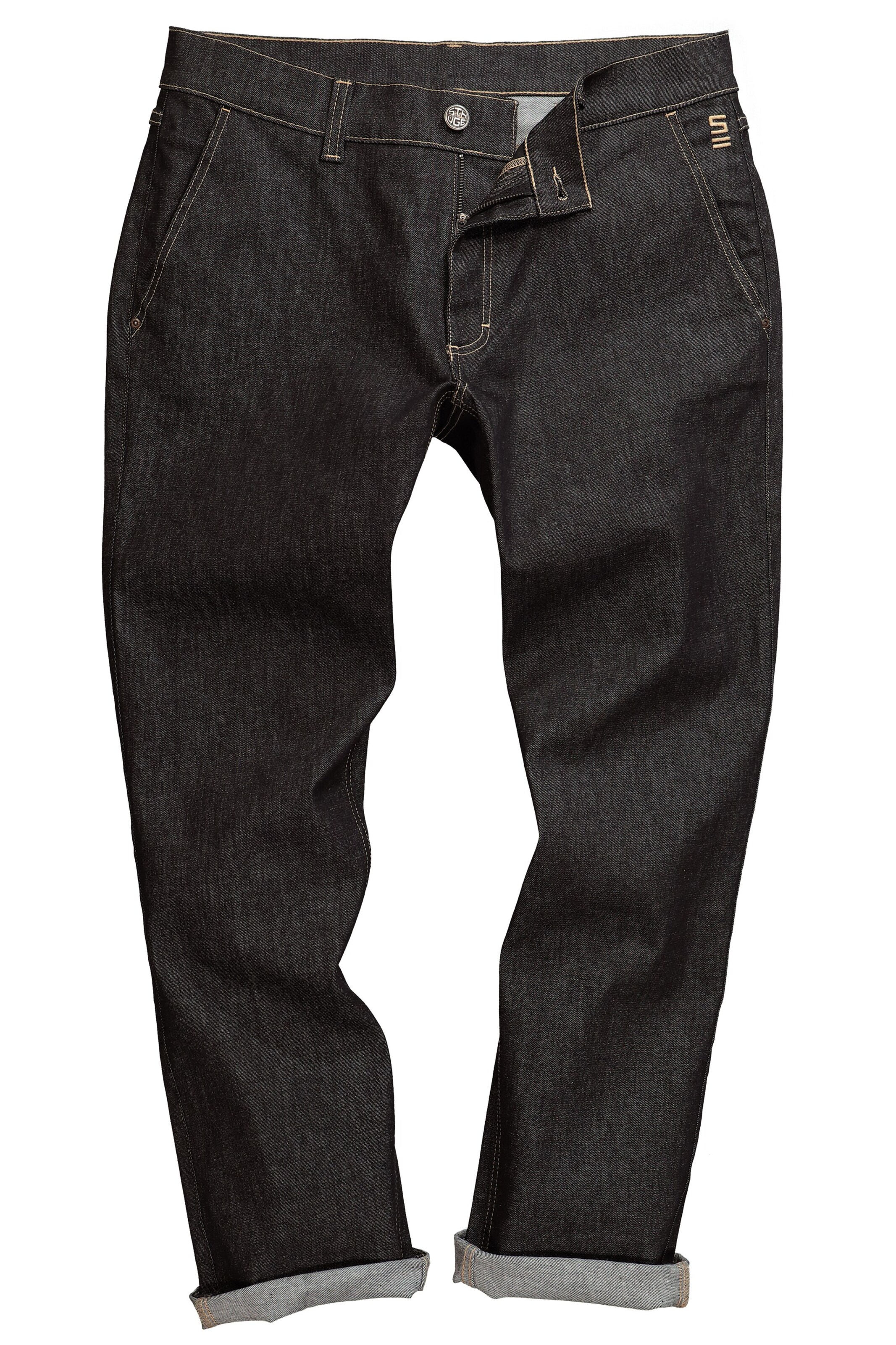 STHUGE Loosefit Jeans in Zwart: voorkant