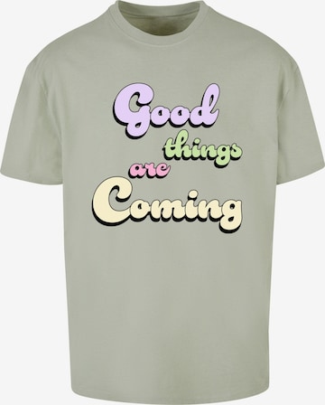 T-Shirt 'Good Things' Merchcode en vert : devant