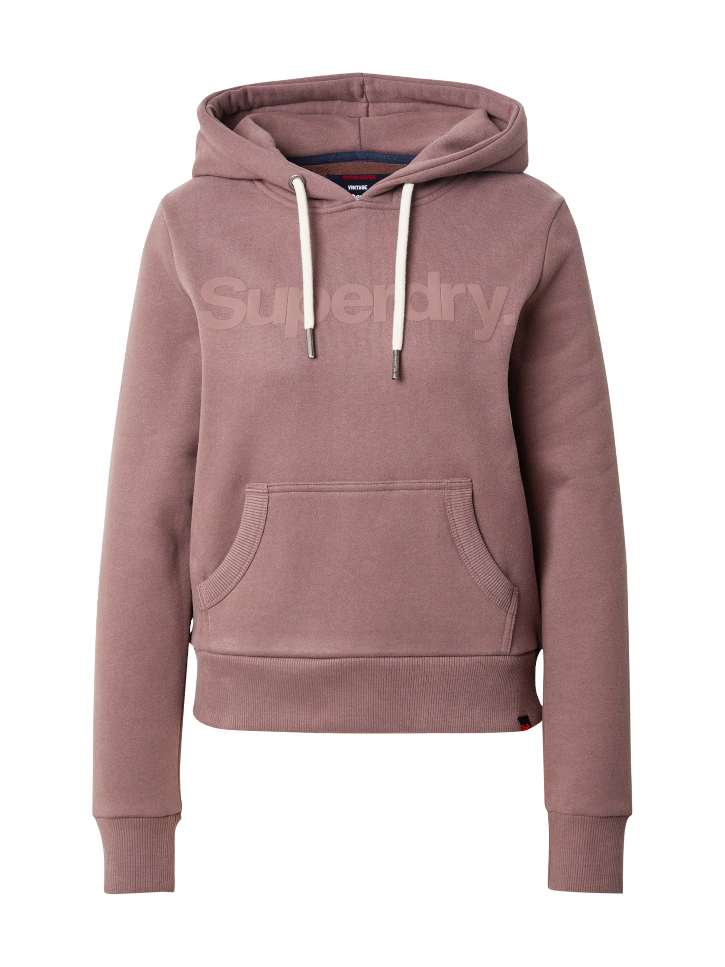 SuperdrySweater majica - smeđa boja: prednji dio