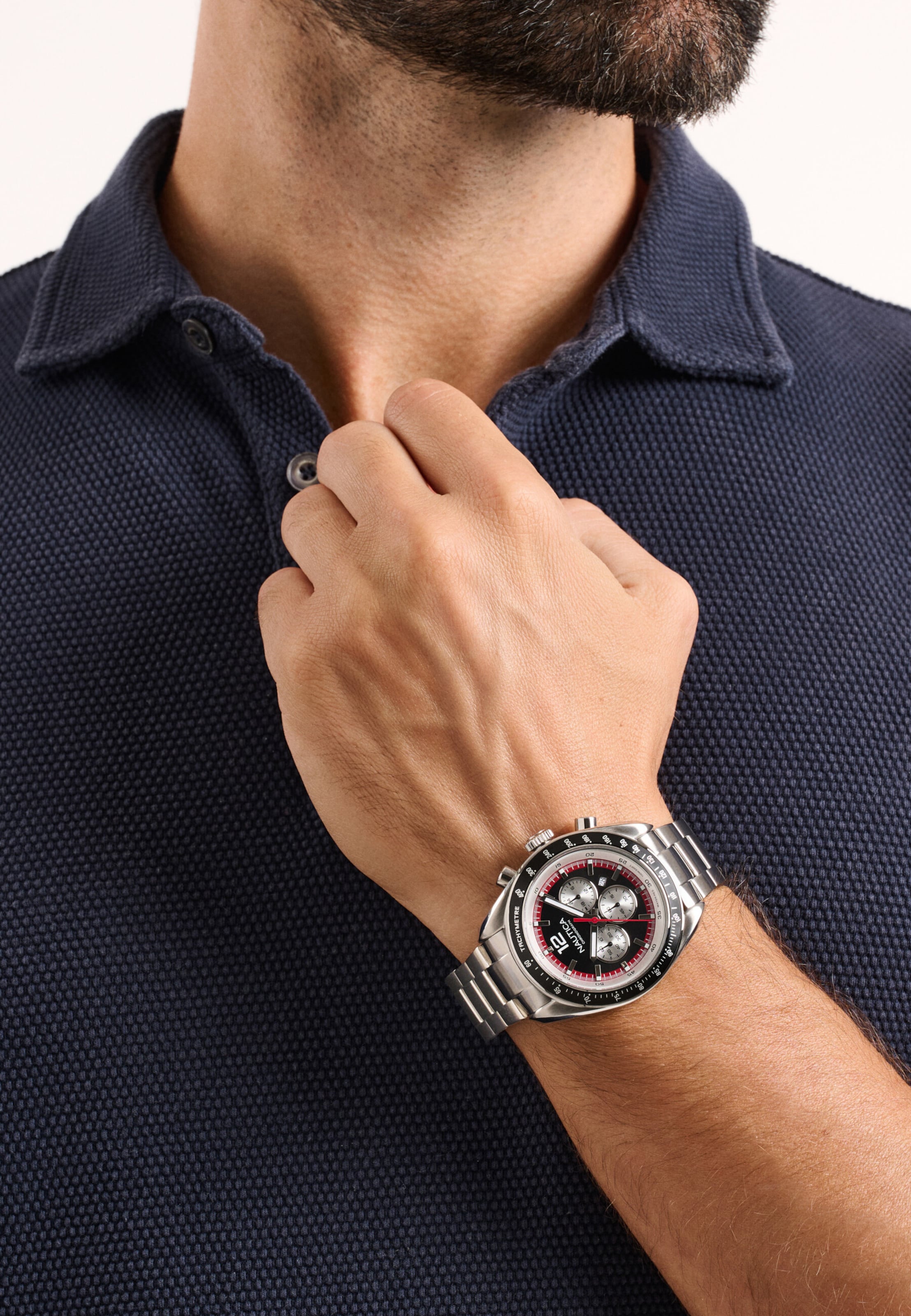 Orologio analogico 'KEDGE' di NAUTICA in argento: frontale
