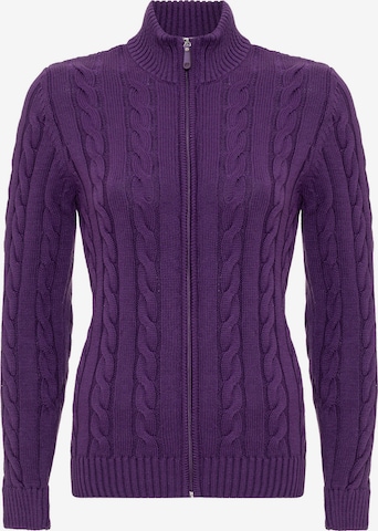 Cardigan Felix Hardy en violet : devant