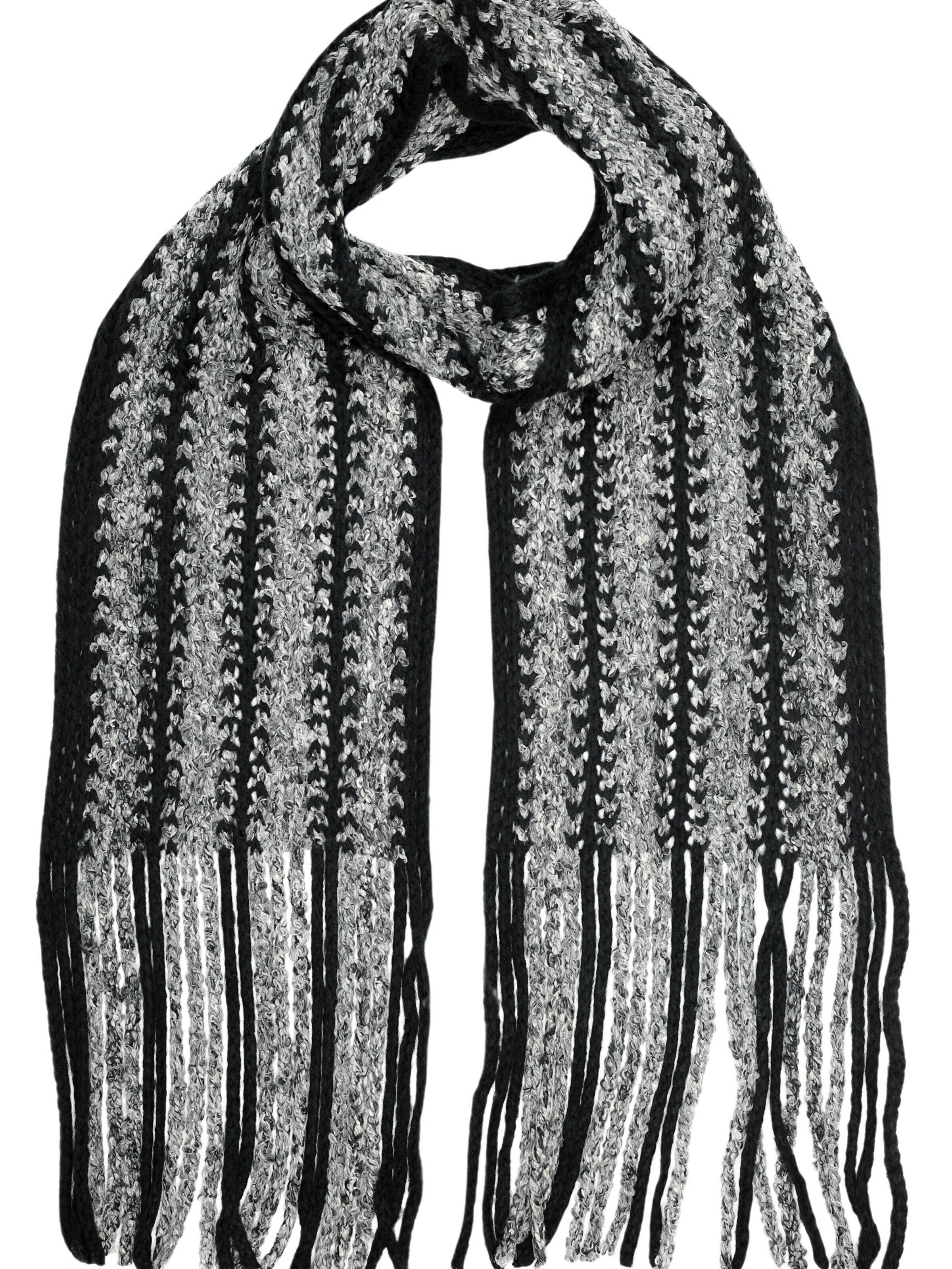COLLEZIONE ALESSANDRO Scarf 'Grobstrick' in Black: front