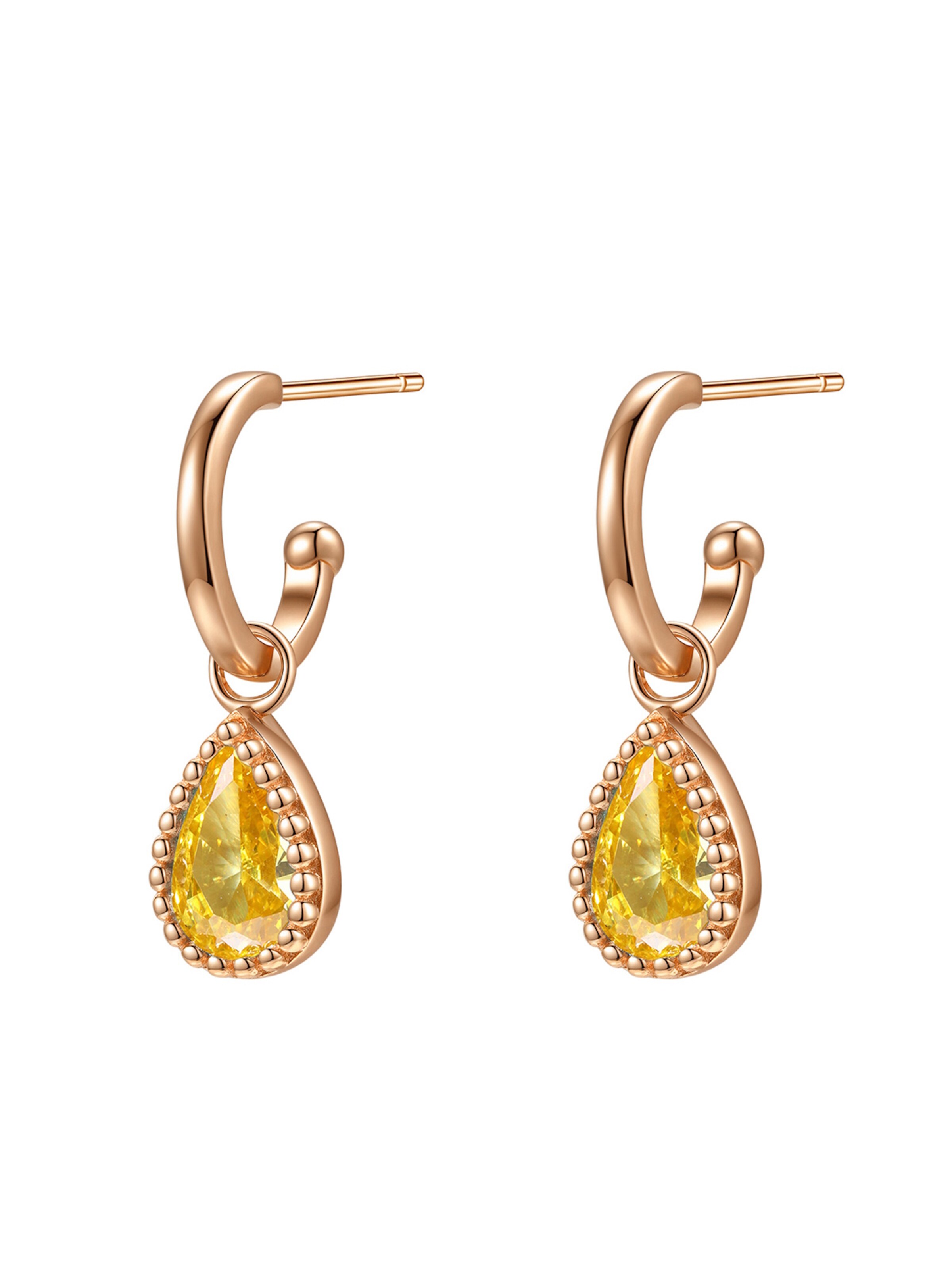 Boucles d'oreilles 'November Birthstone' Hey Happiness en or : devant