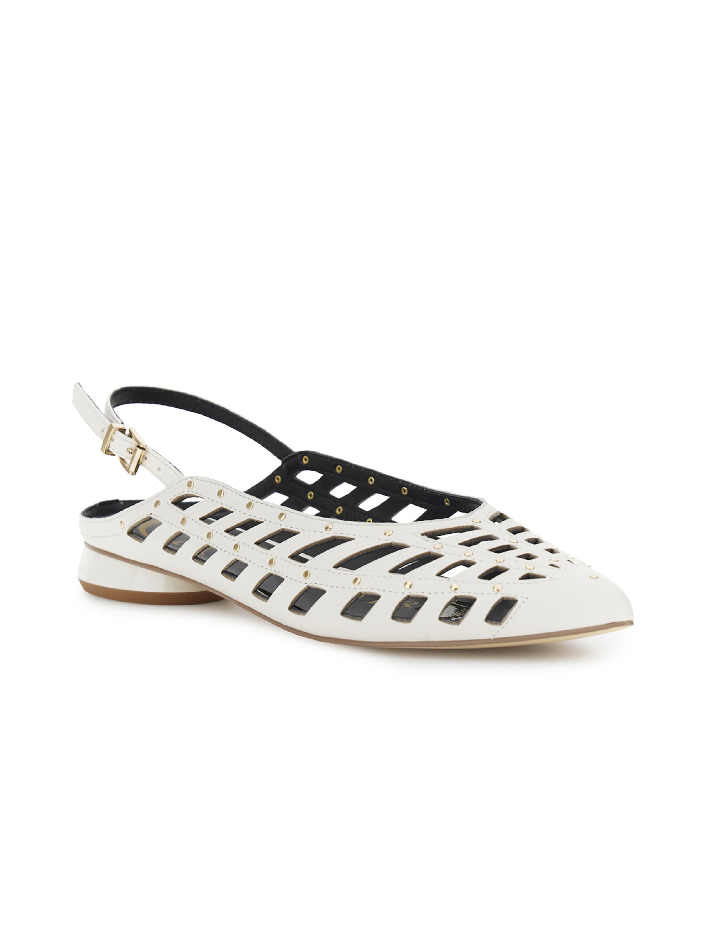 CAFè NOIR Strap ballerina in White: front